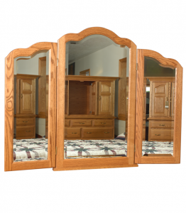 Tri-Fold Arched Mirror with Beveled Edge